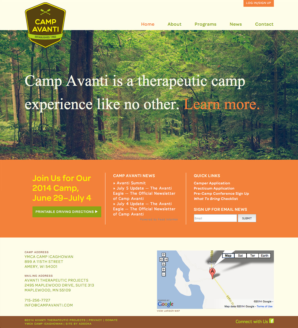 Camp Avanti Home Page